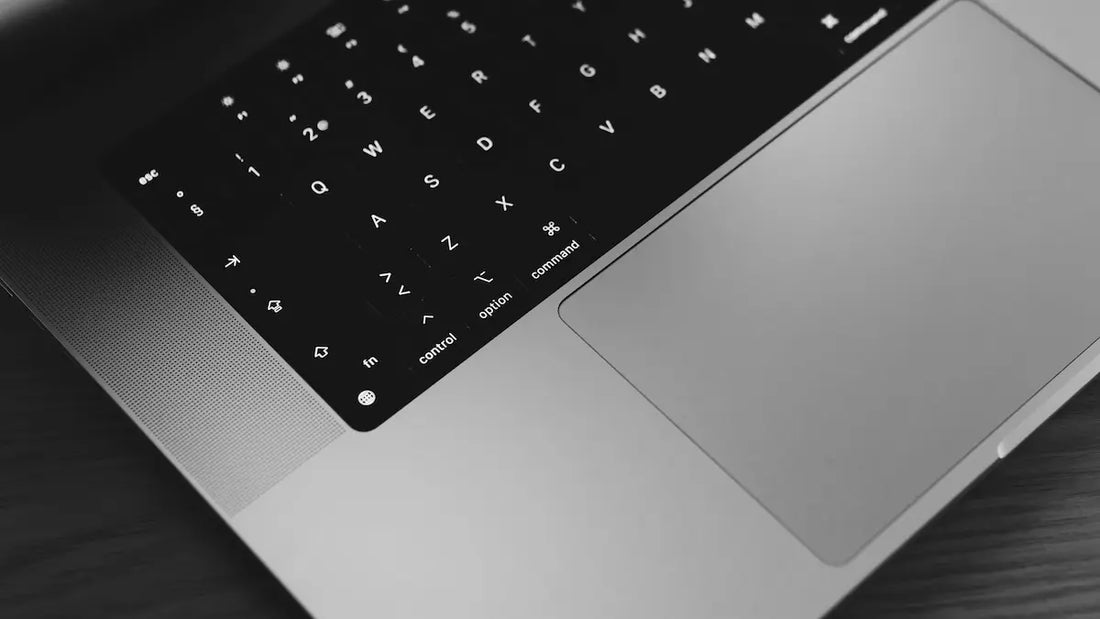 Closeup of a MacBook trackpad